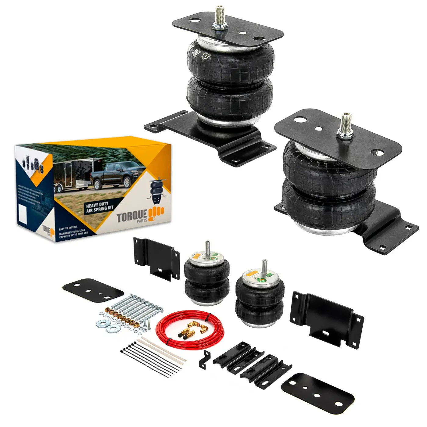Bolt-On Air Spring Bag Suspension Kit, Auto Replacement Part for 2007-2021 Toyota Tundra - Stabilizes Ride, Enhances Steering & Braking Performance, Improves Vehicle Stability, Supports 5000lbs & 7500lbs, Car Accessory