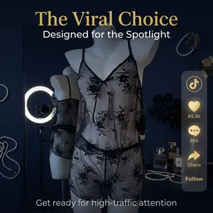 Women’s Sheer Lace Pajama Set Sexy Lingerie 2 Piece Sleepwear Soft Mesh Cami Top & Shorts Set Lightweight Breathable Comfy Nightwear Cute Coquette Lounge Set See Through Babydoll Outfit Viral TikTok Trend Summer Sleep Set Romantic Home Wear