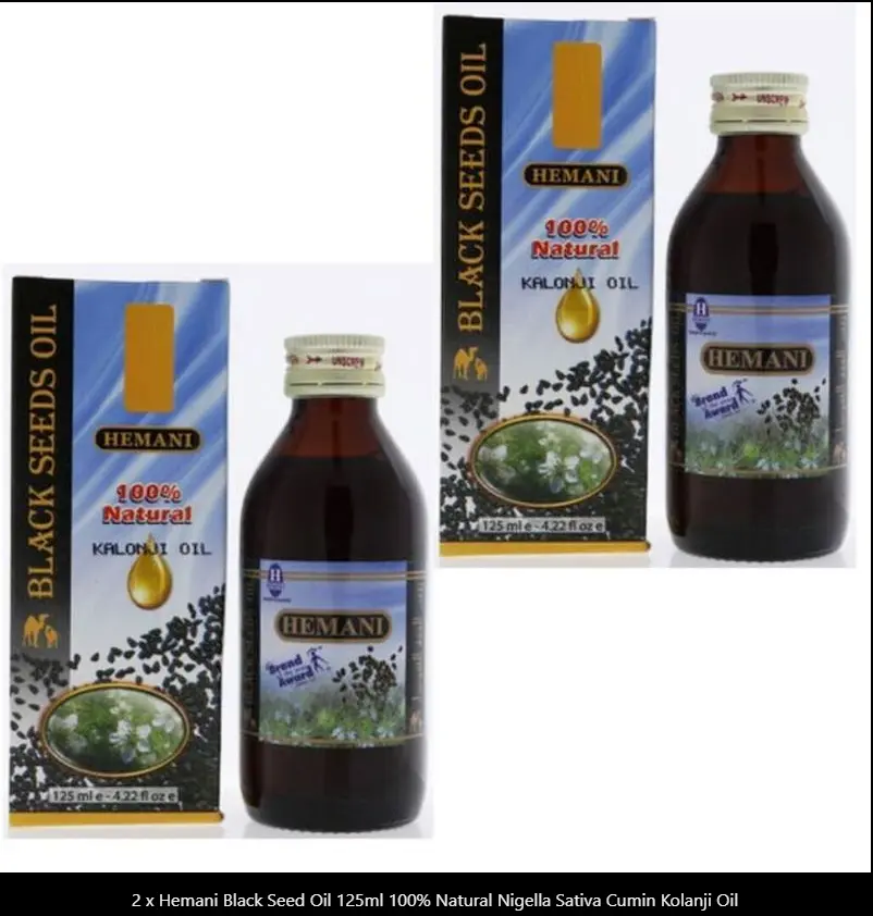 2 PACK Hemani Black Seed Oil - 125 ml. EXP DATE: 05/2028