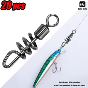 20pcs Fishing Bucket Rotator, Fishing Gear Accessories, Fishing Gear Supplies, High-Strength Stainless Steel Cork Screw Lugs, Ideal for Saltwater and Freshwater Bait, Durable and Reliable