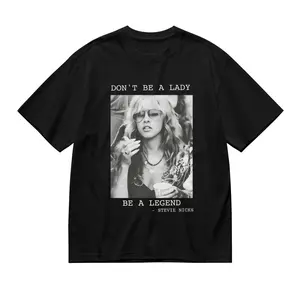 "Don't Be A Lady, Be A Legend" Inspirational Quote T-Shirt, Retro Rock Icon Cotton Tee, Vintage Music Casual Top for Men Women