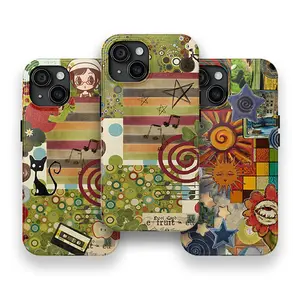 Whimsical Bohemian Phone Case, Eclectic Art Collage Design Phone Case For iPhone 11 12 13 14 15 16/ Pro/ Pro Max Tough Case
