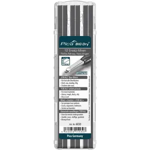 Big Dry Marker Pen Pack of 12 Black Graphite Pencil Refills 6030