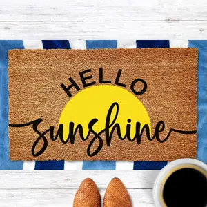 Hello Sunshine Doormat, Summer Doormat, Beach Decor, Funny Doormat, Welcome Mat, Front Door Mat, Front Door Decor, Patio Decor, Entry Rug