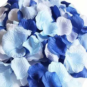 300/600/900pcs Mixed Blue and Artificial Rose Petals, Wedding Decor, Party Supplies, Aisle Décor, Confetti, Proposal Gifts