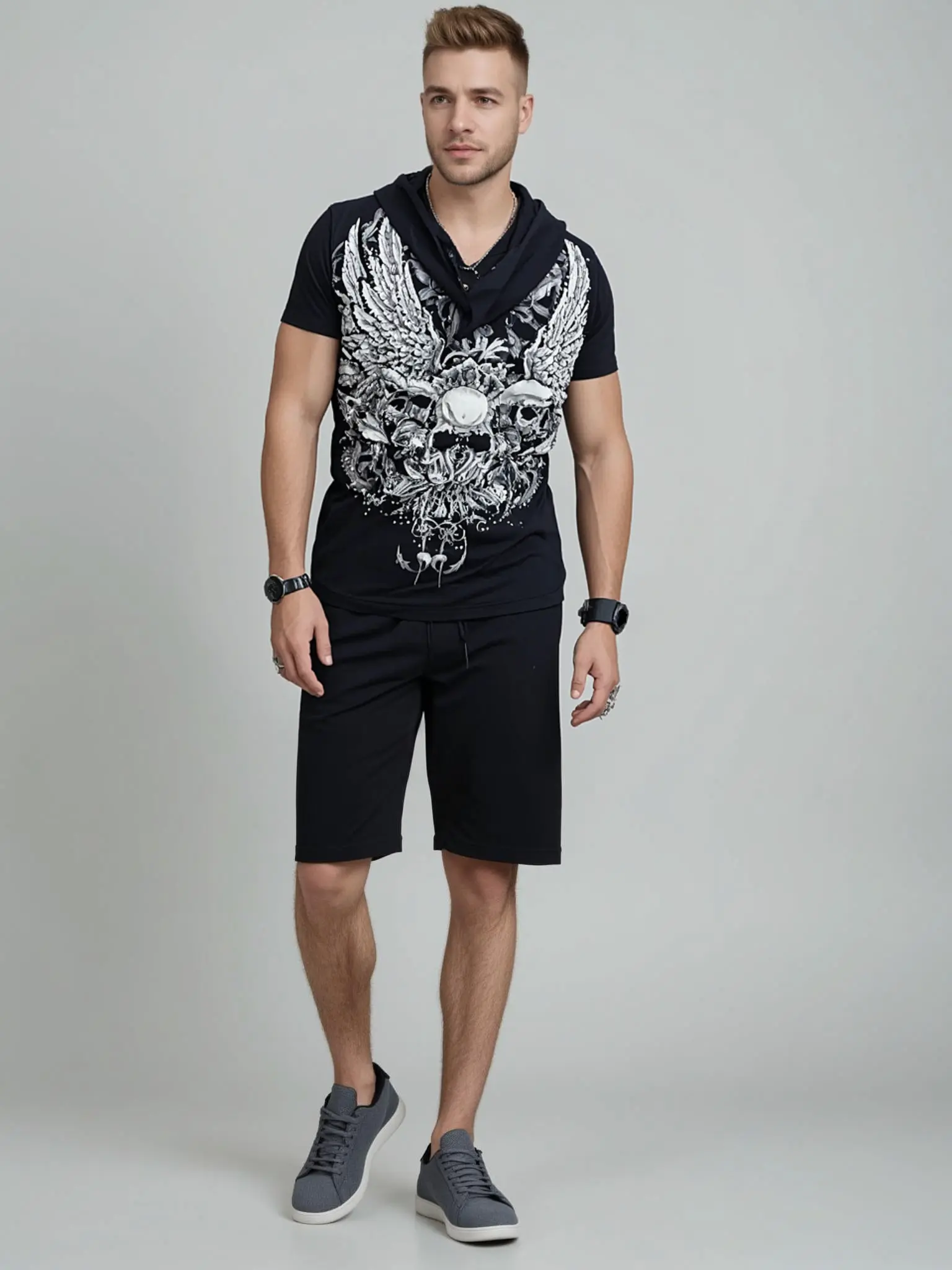 Platinum Plush Multi Skull Zip-Up Sweater Casual Clothes