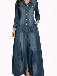 Long Denim Vest  | Chaleco Largo de Jean con Botones