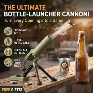Ultimate Party Mortar Opener, Hands-Free Cap Launcher, Fun Desktop Ornament & Practical Tool
