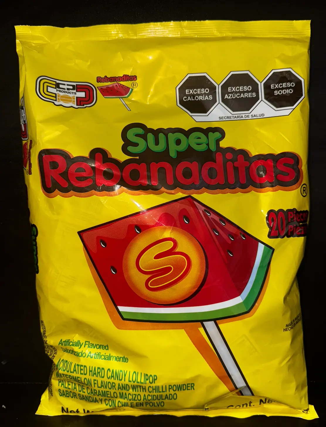 SUPER REBANADITAS  LOLLIPOP,  HARD CANDY
