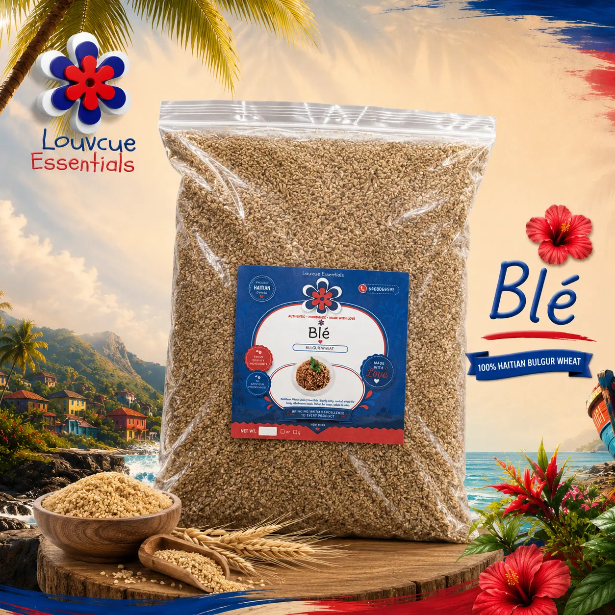Blé Hatian Whole Grain Fiber Meal, Yon mamit BLE Blé Hatian Whole Grain Fiber Meal, Yon mamit BLE