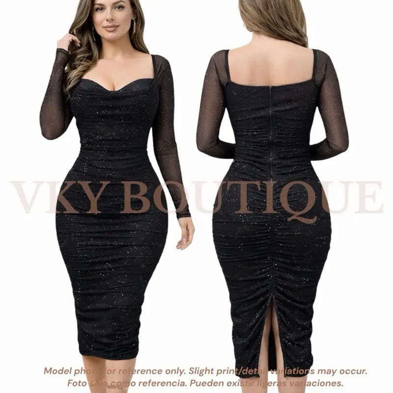Long Sleeve Glitter Bodycon Midi Dress LY - TikTok Shop Long Sleeve Glitter Bodycon Midi Dress LY - TikTok Shop