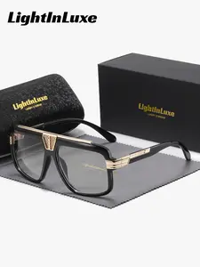LightInLuxe 1 Pair Unisex Oversize Design Oversized Anti Blue Light Full Frame Plano Glasses Urban Style Square Frame Plano Glasses
