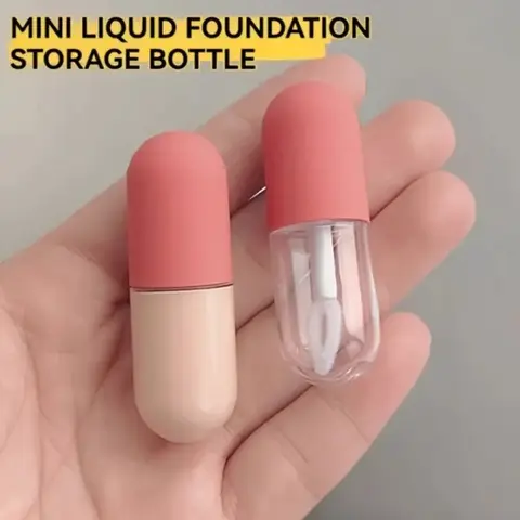 Mini Travel Foundation & Serum Dispenser Bottles, Leak-Proof Brush, Portable Makeup Containers, Transparent Glass Design, Perfect Travel Essentials, Cosmetic, Makeup Container Set, Cosmetic Makeup Accessory