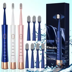 Electric Toothbrush Set, 1 Set Rechargeable Sonic Teeth Cleaning Toothbrushes Including 7 Replacement Brush Heads, Oral Care Products for Adults, Rechargeable Electronic Toothbrushes