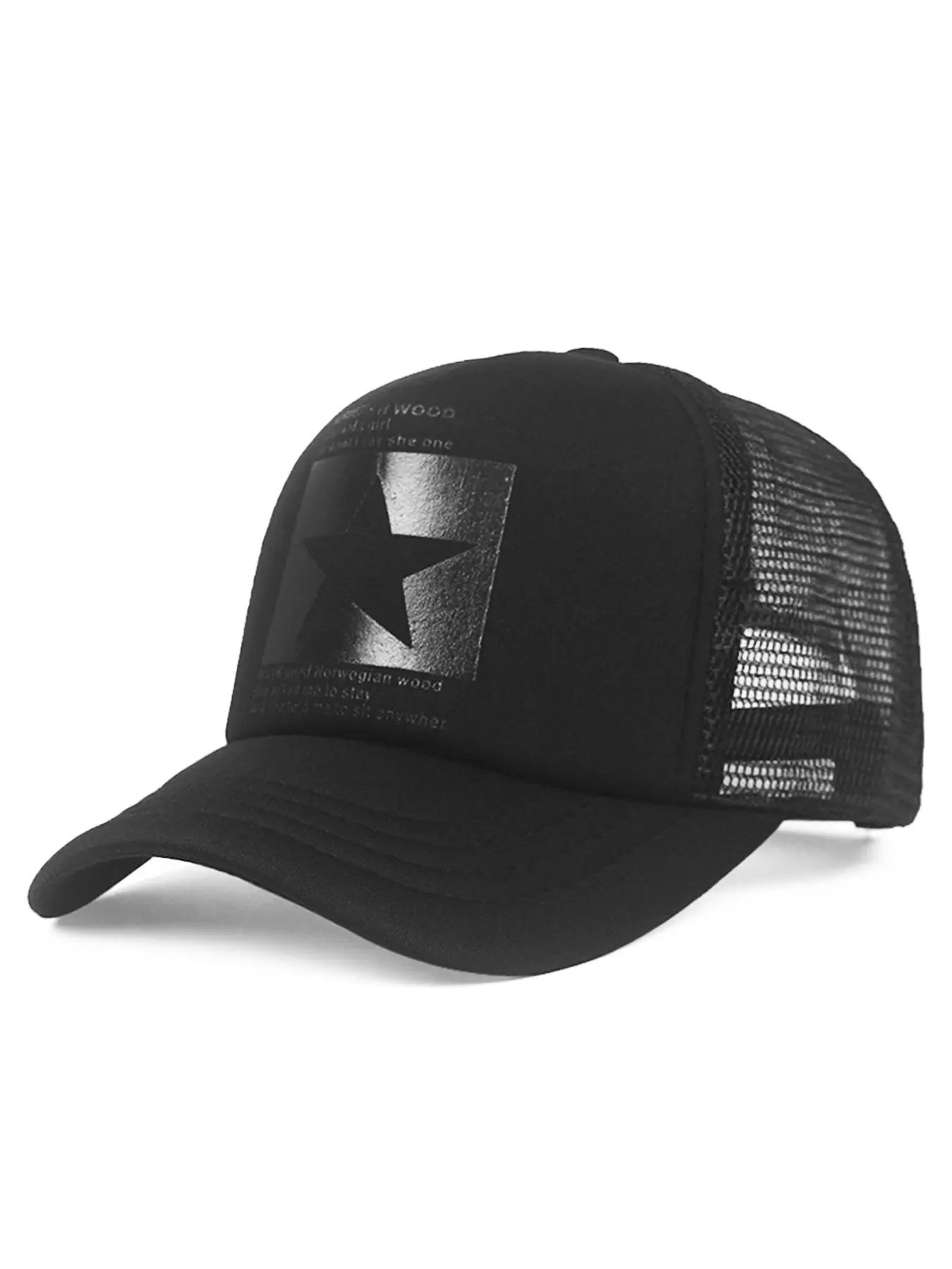 2026 Fashion and Personalized New Breathable Mesh Hat Pentagram Alphabet Printed Skateboarding Hat Street Creative Hip Hop Hat Outdoor Leisure Sports Sunshade Hat Daily Commuting Decorative Hat Male Female Same Style Baseball Hat