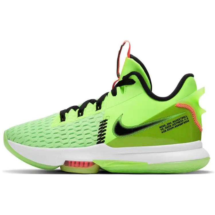 Nike LeBron Witness 5 EP Grinch' Cushioned Durable Mid Top Basketball Shoes Unisex CQ9381-300