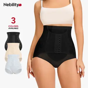 Nebility Breathable High Waisted Compression Shorts for Women - Ultra-Soft & Adjustable Fit - Black Basic Bridal Minimalist Shapewear Hip Enhancer Womenswear