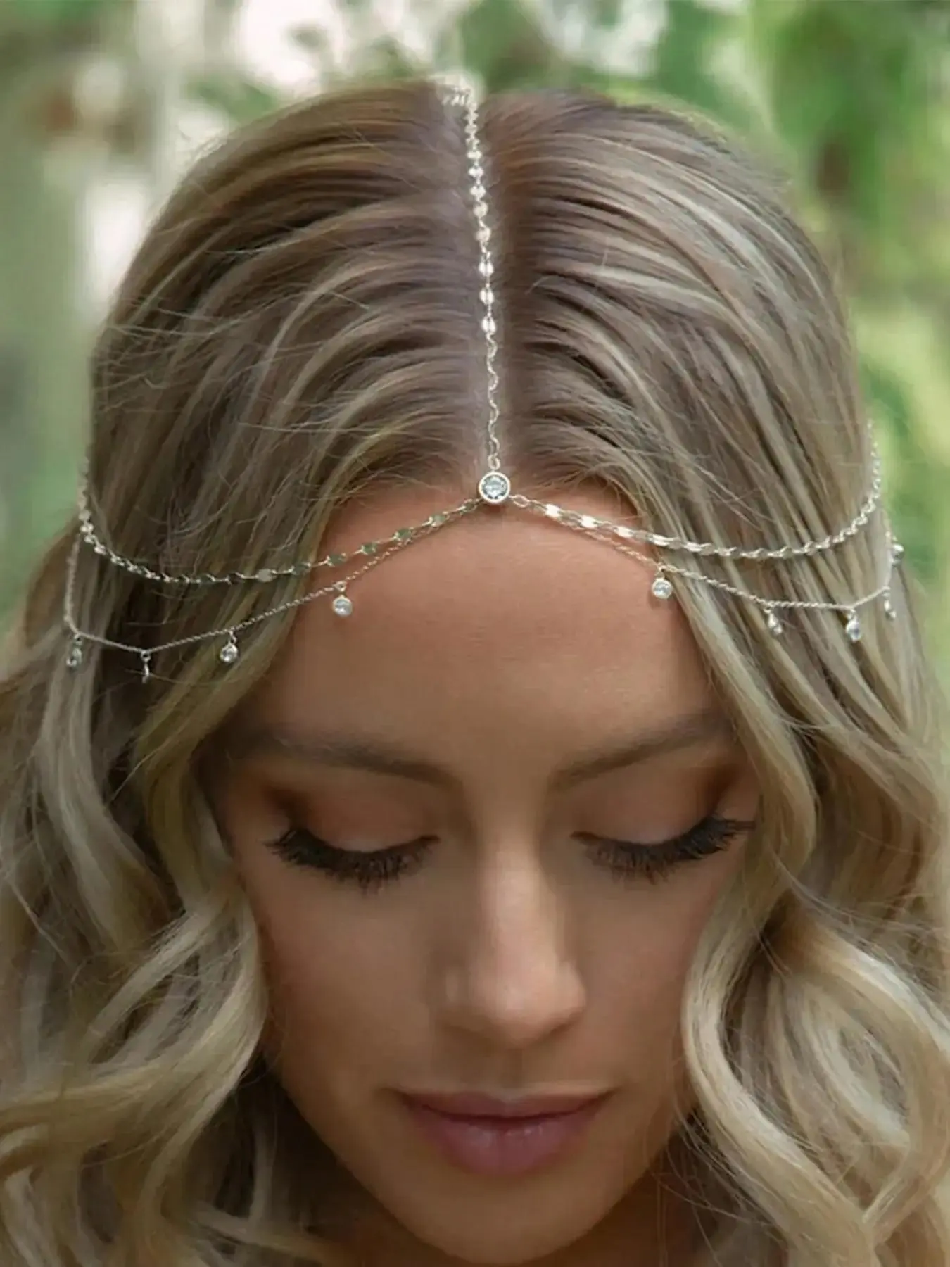 1pc-Ladies-Luxurious-Bridal-Head-Chain-Fashionable-Bohemian-Hair-Jewelry-For-Wedding-Tiaras-Gold-Head-Piece-Head-Pieces-Hairpiece-Headband-Jewelry-Bridal Headpiece-Bridal Hair Accessories-Bridal Accessory-Women