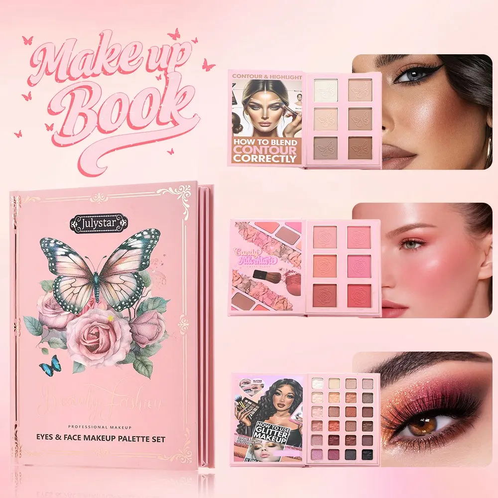 Butterfly Cover 3-Tier Flip Makeup Book Palette | 24 Eyeshadows +