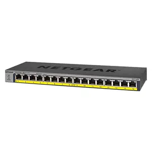 Netgear GS116PP-100NAS Unmanaged Network Switch - 16 Gigabit Ethernet Ports, PoE & PoEPlus, 183w, 2.88 lbs, for Home & Business Use