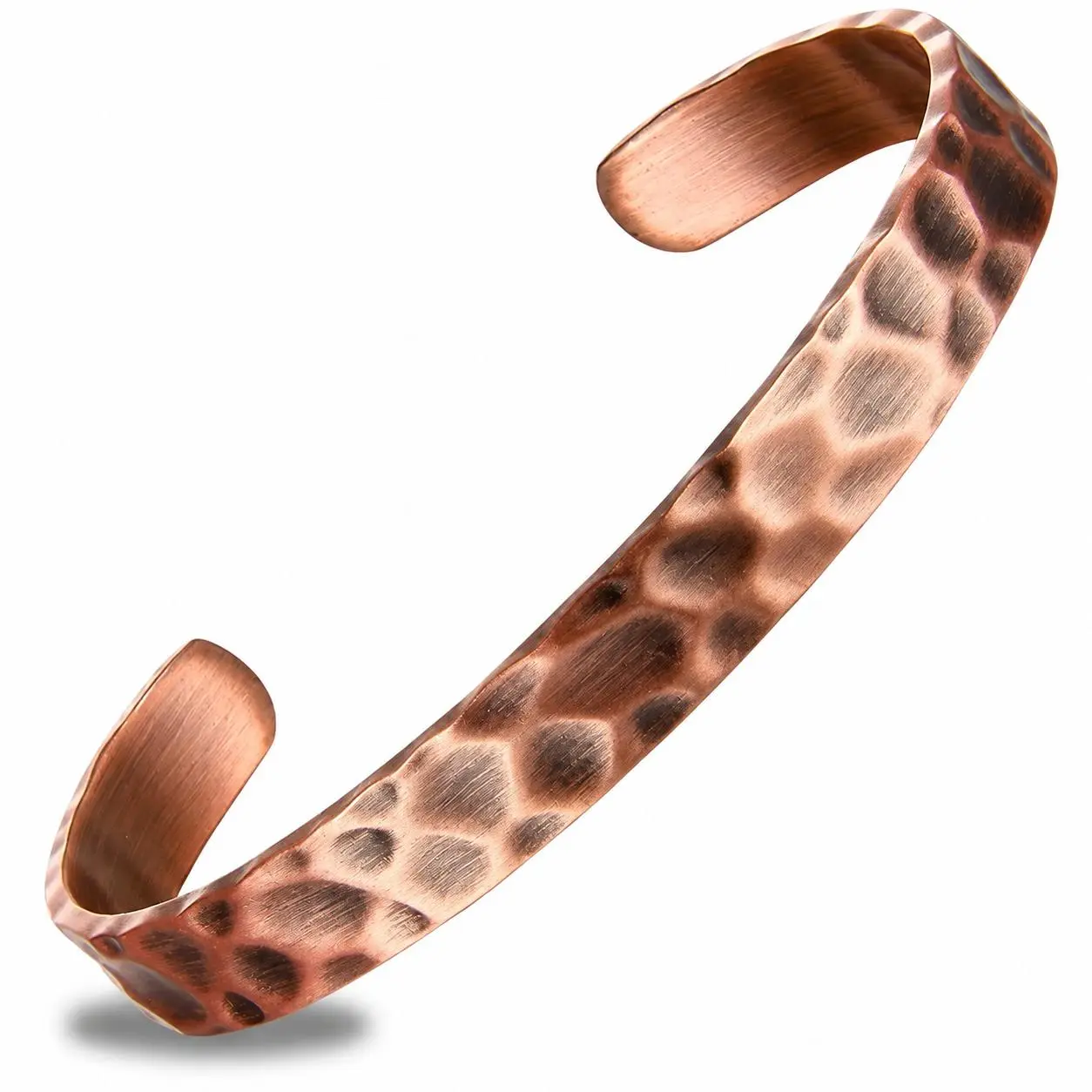 Pure Copper Bracelet – Copper Bracelet for Men & Women – 100% Solid, Raw & Uncoated Handmade Hammered Tibetan Cuff Bangle