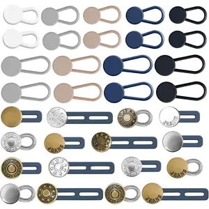 36 Pcs Button Extenders for Jeans, Pants Button Waistband Extender, Flexible Adjustable Elastic Waist Extenders for Pants for Women Men, No-Sew Invisible Extenders Set Assorted Colors