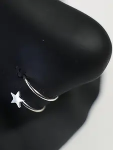 Star Design Nose Ring Hoop, Nose Piercing Jewelry, Stainless Steel Spiral Twist Nose Hoop, Fashionable Body Jewelry for Women & Girls, Trendy All-match & Exquisite Jewelry for Birthday Gift