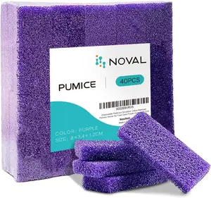 NOVAL Pumice Stone for Feet Scrubber Dead Skin Disposable Foot Pumice Foot Callus Remover Pedicure Tools Purple Pumice Sponge Nail Salon Home Use,40 PCS