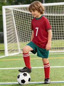 Euro 2024 Portugal #7 Red Home Jersey Set Official Portuguese National Team Kit for Fans and Collectors