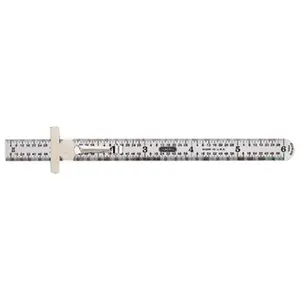 212 MAIN 318-300/1 6-Inch Flexible Stainless Steel Measuring Ruler with Pocket Clip, for Home Office