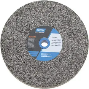 Norton 24 Grit Aluminum Oxide Bench & Pedestal Grinding Wheel 8" Diam x 1" Hole x 1" Thick, 3600 Max RPM, Very Coarse Grade 66253044454