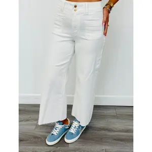 Judy Blue White Fresh Fit Wide Leg Jeans (Reg. and Plus)