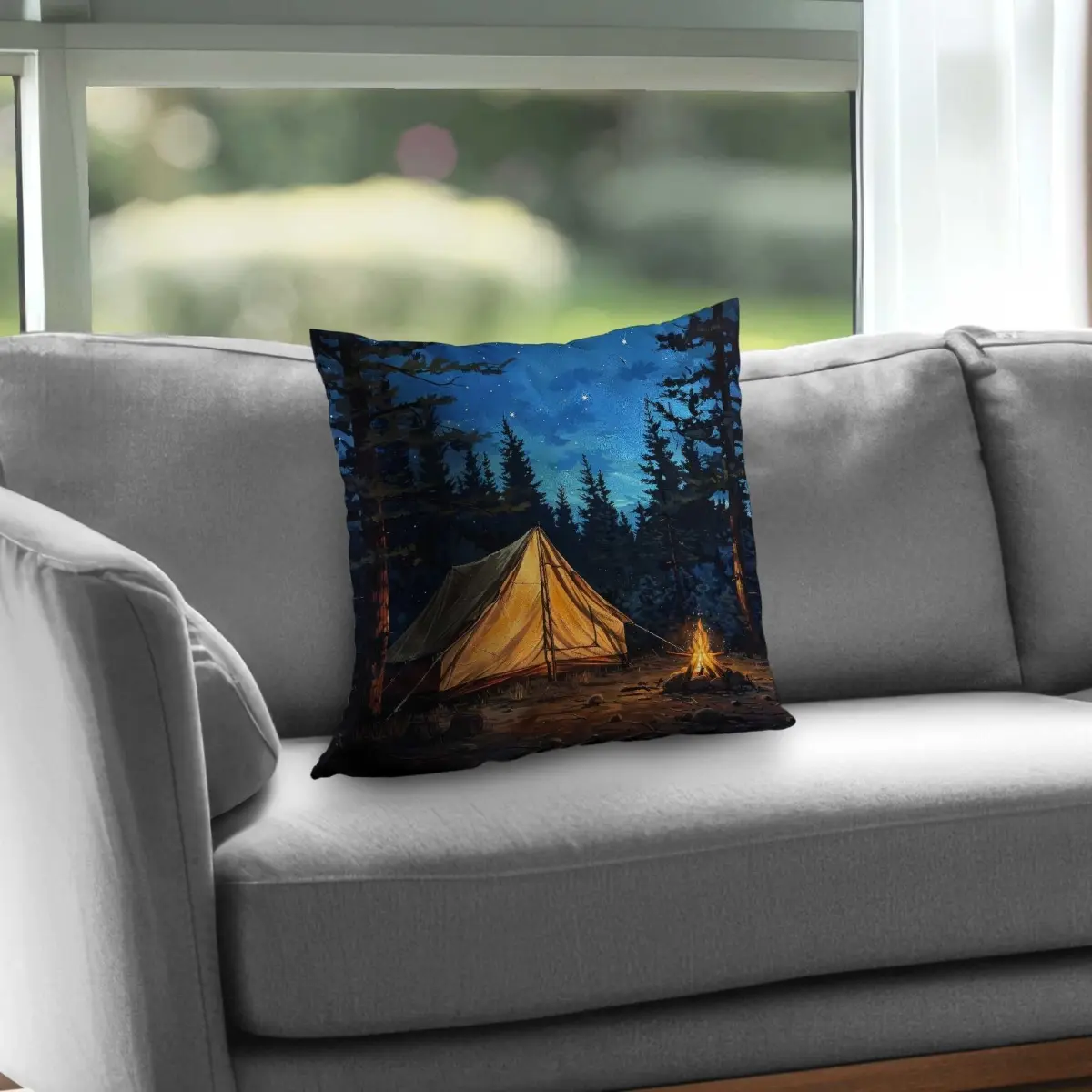 212 MAIN Soft 18x18 in. Tent Blue Poly Twill Fabric Cushion Insert, Home Decor Throw Pillow Insert