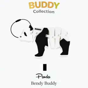 My Bendy Buddy Panda - By Buddy Collection - Bag Acessories • With Rings