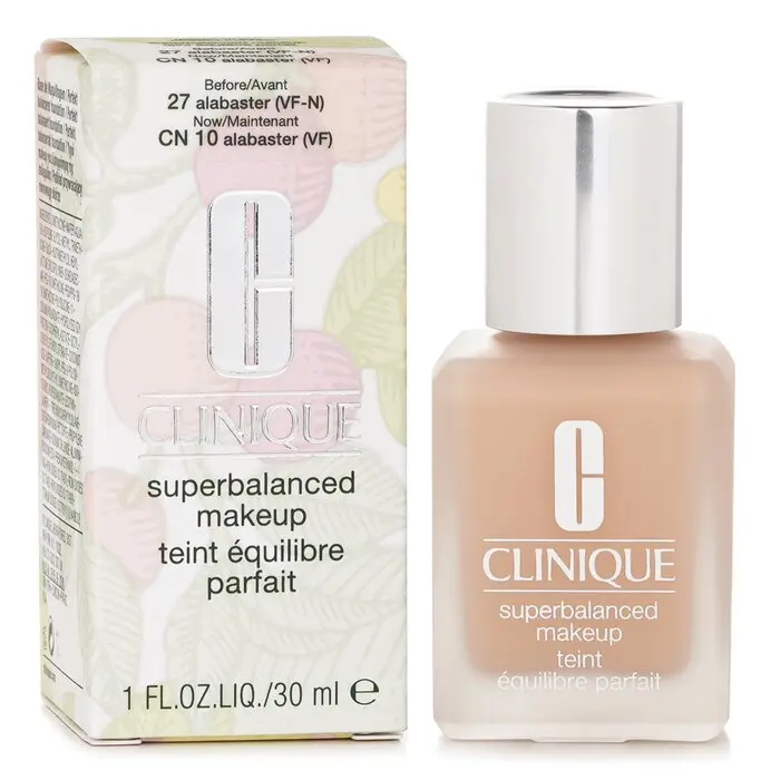 Clinique Superbalanced Silky Coverage Foundation, Cosmetic for Combination Skin, Shade No. 27/CN 10 Alabaster, 30ml/1oz