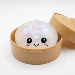 Dumpling Squishy Stress Ball Toy,  Soft Stretchy Fidget Sensory Toy for Adults Kids,  Cute Squeeze Dough Stress & Anxiety Relief Jujutsu Cat Ear Plushie Mystery Box Gojo Nendoroid Figure Enlarged Metal Ironhide Action