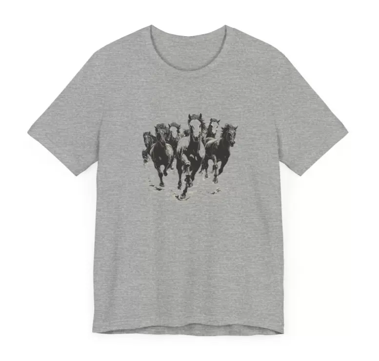 Vintage-style horse T-shirt, racehorse T-shirt, stylish horse-themed group shirt, classic horse graphic tee, streetwear-style horse T-shirt, fun gift for horse lovers, trending horse meme T-shirt,youthful horse graphic tee,competitive horse racing T-shirt