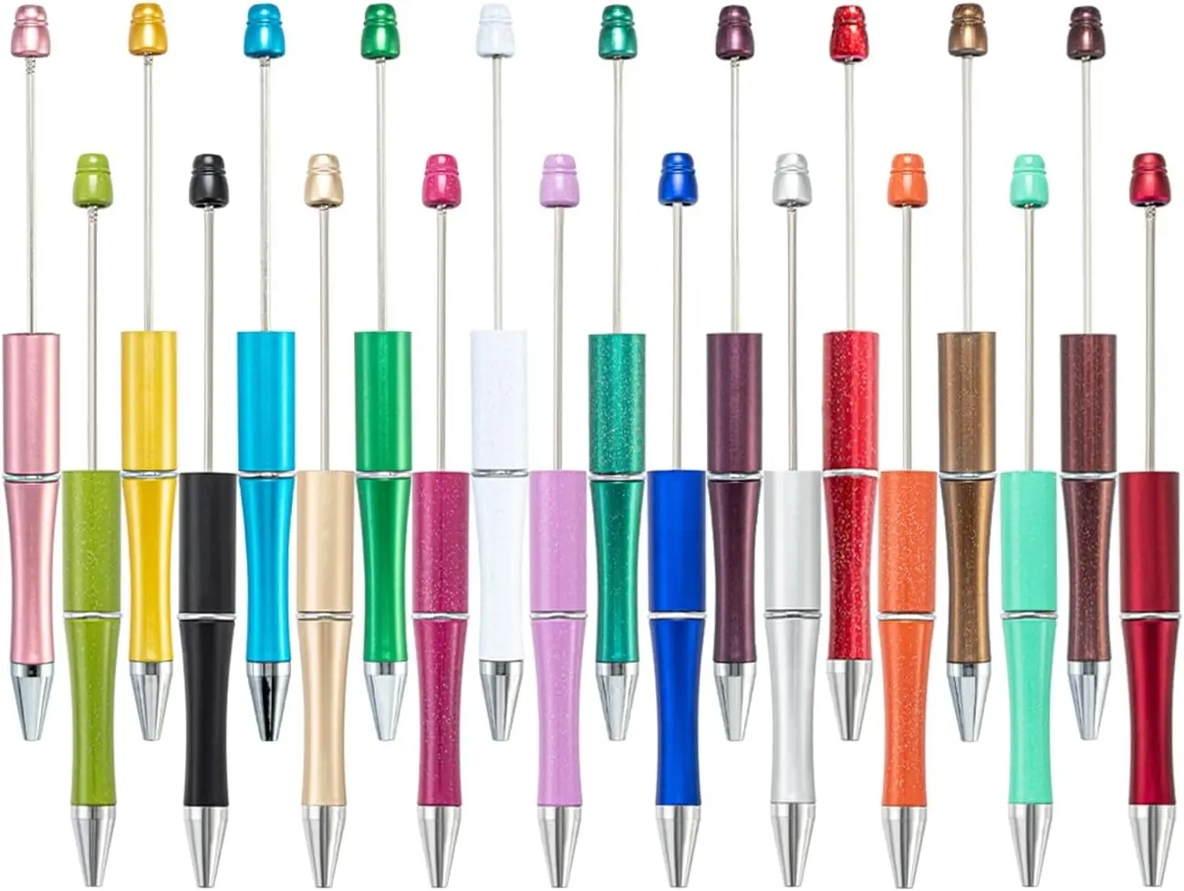 20 Pcs Plastic Beadable Pens Set