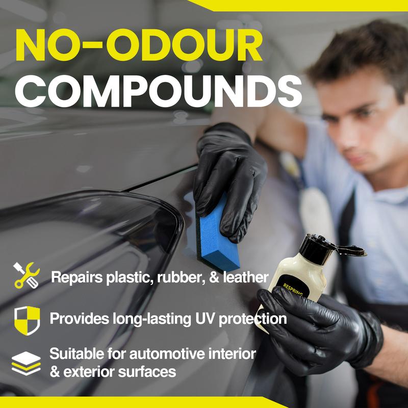 100ML Car Plastic Restorer, Quick Polish, Color Restoration & Protective for Car Panels, Tires & Dashboards, Easy To Use, Long-lasting Protective, Car Detailing Products