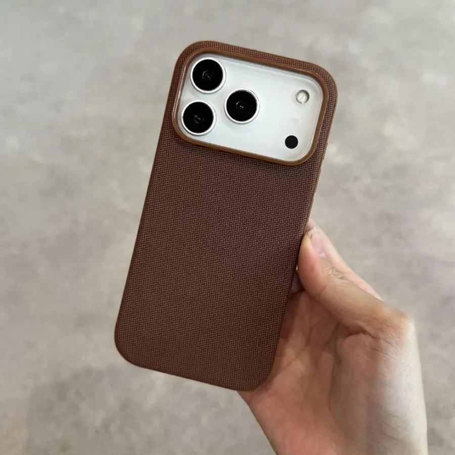 Phone Case - New Fabric Case for iPhone 17/16/15/14 Pro Max 13/17Air Series Woven Case with Good Magnetic Adsorption Ability in Reddish Brown, Upgraded Phone Case with Fully Wrapped Lens And Anti-Drop Ultra-Thin High-End Fashionable Men'S And Women'S