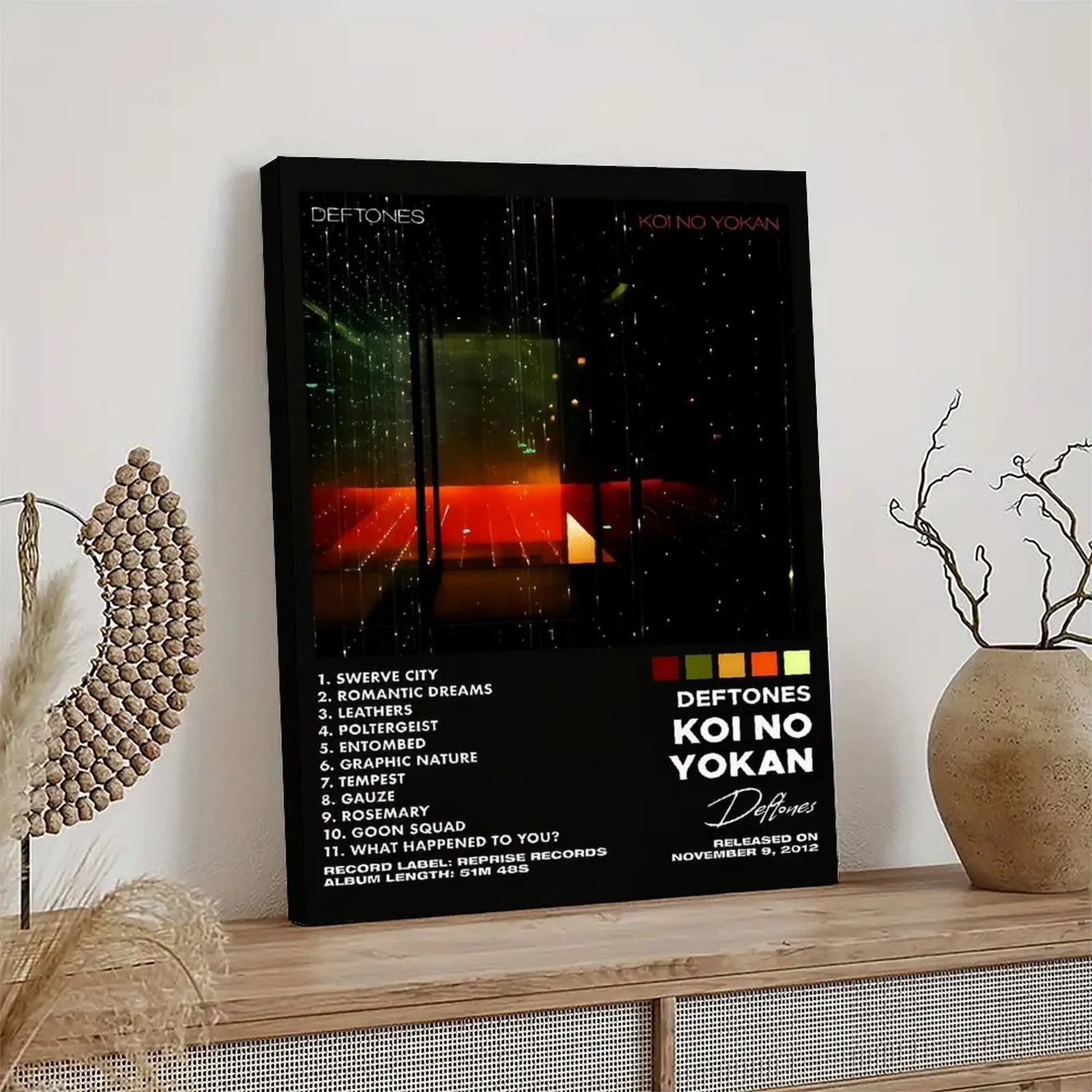 Deftones Koi No Yokan Album Cover Waterproof Canvas Print Poster, 24×36 inches Art Wall Decoration, Home Decor for Bedroom-Living Room, Ideal Gift for Home Enthusiasts