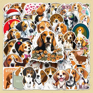 Beagle Dog Pattern Sticker, 100pcs/set Cute Cartoon Dog Sticker, DIY Decorative Sticker for Phone Case, Computer, Guitar, Bag, Water Cup, Scrapbook