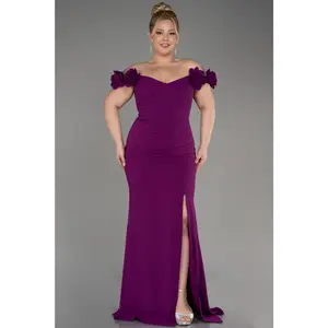 Zainab Violet Shoulder 3D Floral Gown