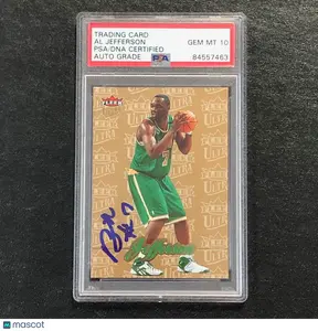 2007-08 Fleer Ultra #8 Al Jefferson Signed Card AUTO 10 PSA Slabbed Celtics