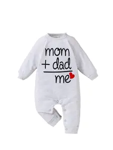 Baby Boys Girls One-Piece, Fun Letter Print Jumpsuit, Comfortable Infant Clothing, Stylish Toddler Wear, Perfect Gift Idea