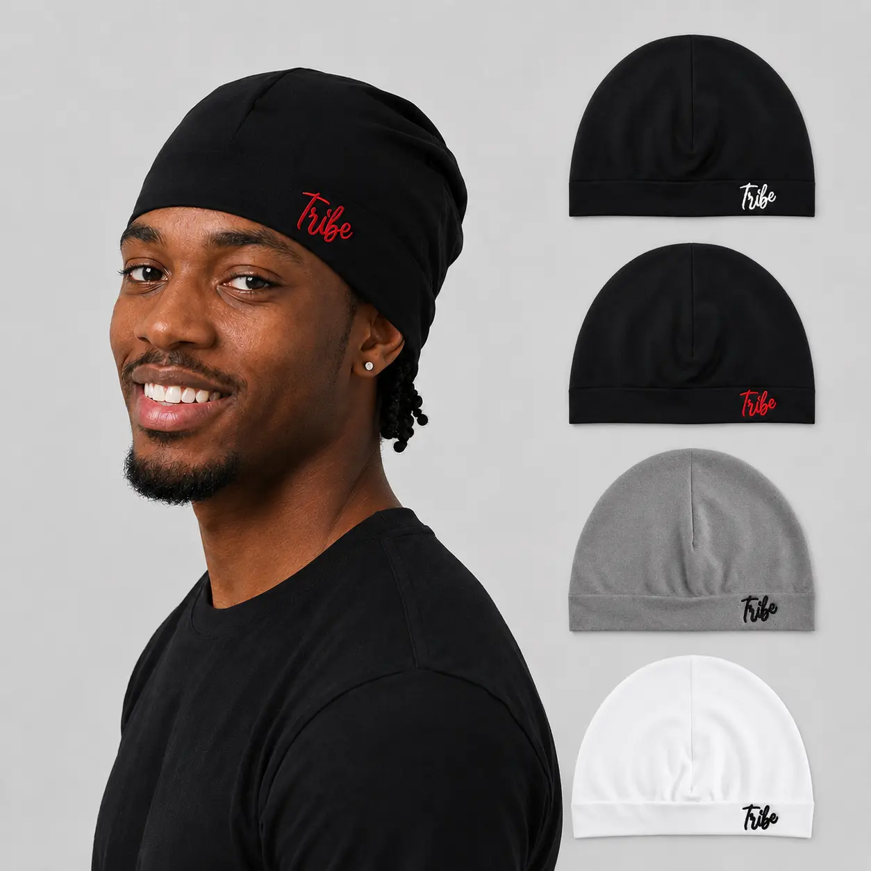 Unisex Lightweight Knit Beanie Hat - Soft Stretch Cap with Logo Embroidery, 1 Size, for Daily Wear & Sporty Urban Use