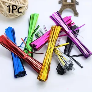 1 Pack (100 Pieces) Twist Ties for Wholesale | Gold, Silver & Colored Twist Ties | Twist Ties for Bread, Candies | Bundling & Sealing Packaging Ties