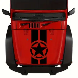 Glossy Irregular Shape Tribal Star Stickers, 1pc Self-Adhesive Single-Use Vinyl Car Engine Hood Sticker for Vehicle Customization, Multi-Surface Fit for Plastic, Glass, Metal, Ceramic, Front Part Application with Stripes, Plaid, Checkered Patterns, Cool C