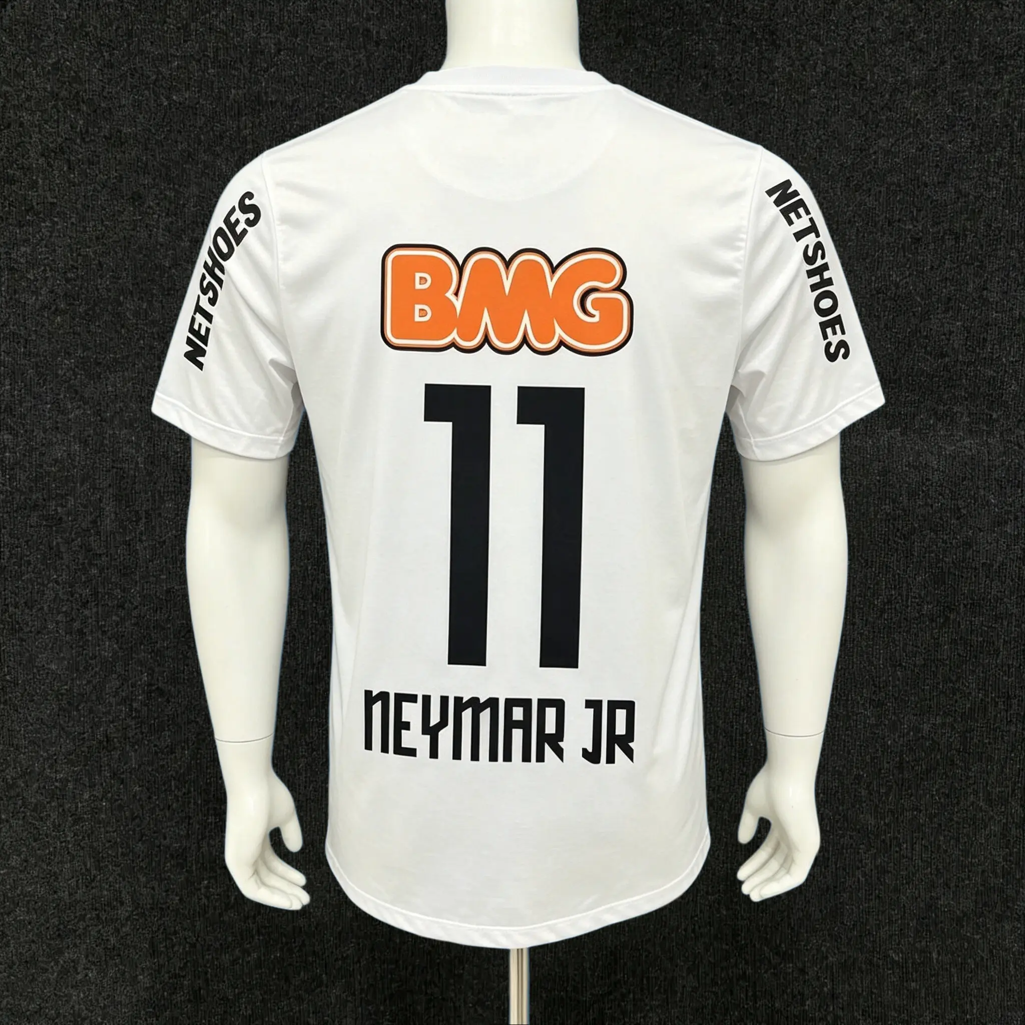 1213 Home White Retro No.11 Neymar Short Sleeved Soccer Jersey