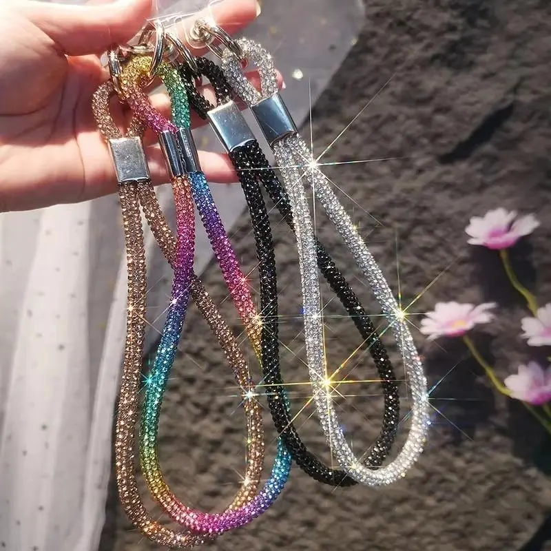 Glitter Phone Lanyard - Crystal Wrist Strap Keychain Anti-Lost Cord, Universal Mobile Phone Accessories for iPhone 16, Samsung, Smartphone, Cellphone